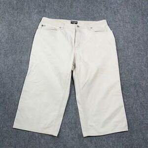 Polo Jeans Co Ralph Lauren Saturday Jean Crop Pants Womens 14x31 Wide Leg Cream‎